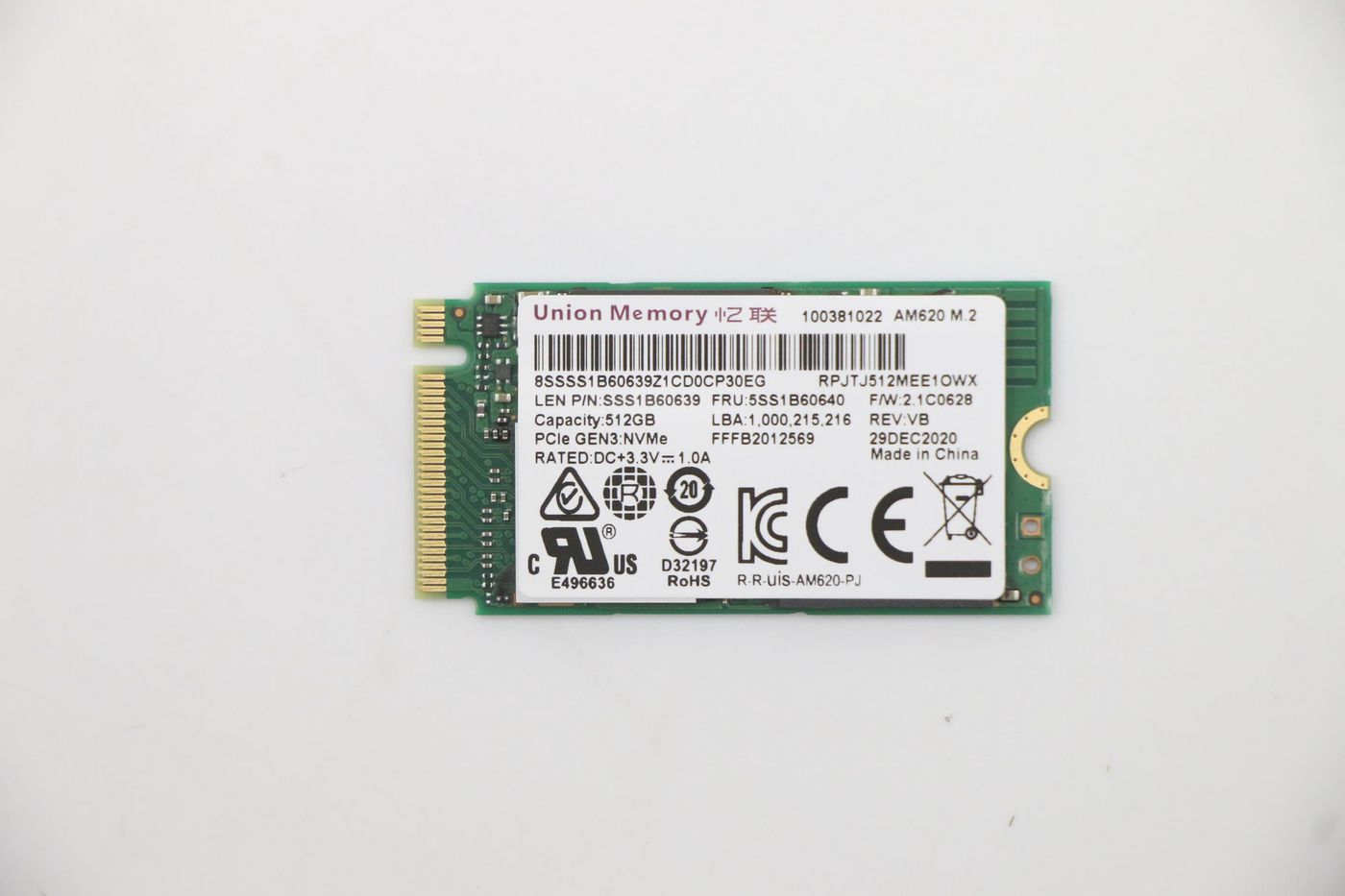 Lenovo 5SS1B60640 Internal SSD – M.2 PCIe 2242 512GB Solid State Drive