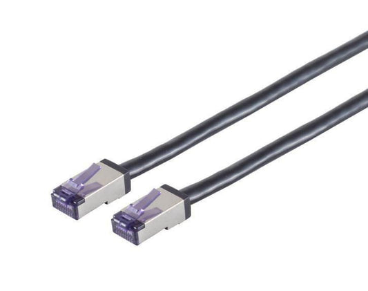 Lanview CAT6A S/FTP High-Flex Network Cable 0.25m – Black, Gold-Plated, CE/RoHS