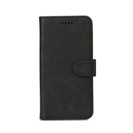 eSTUFF ES67340010-BULK Leather PU Wallet Case | Magnetic, Stand, 3-Card – Black