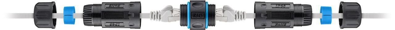 Lanview LVN-IP68-STP-CAT6A-COUPLER RJ45 Coupler – IP68 Cat6a STP Water ...