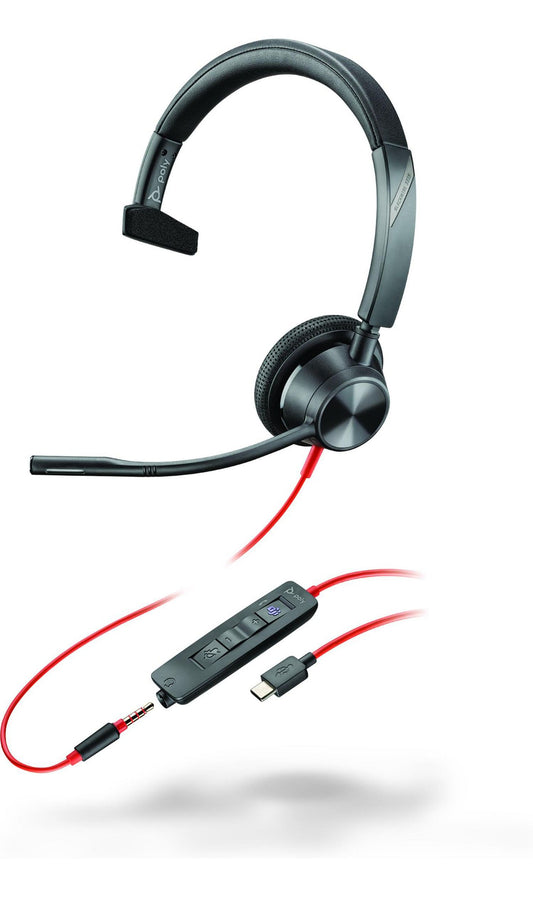 HP 8X218AA Monaural USB-C Headset – Microsoft Teams Certified Wired Headset