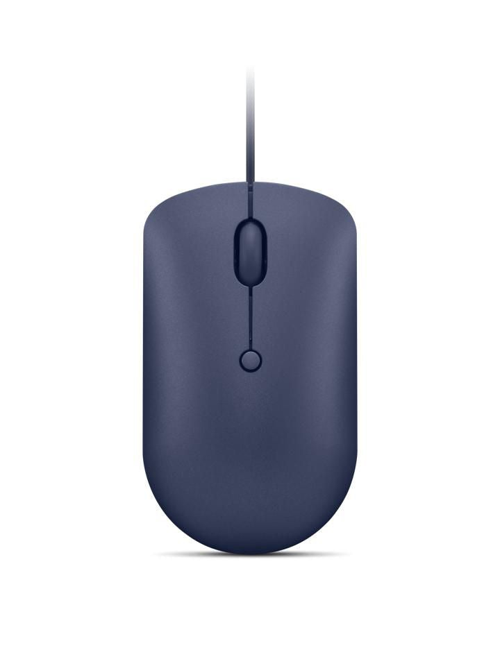 Lenovo GY51D20878 USB Type-C Optical Mouse – Ambidextrous, 2400 DPI, Blue