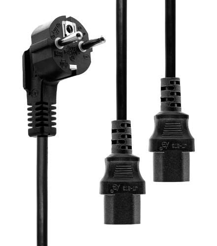 MicroConnect PE011330 Power Cable Black 3m 2 x C13 Coupler 10A 250V