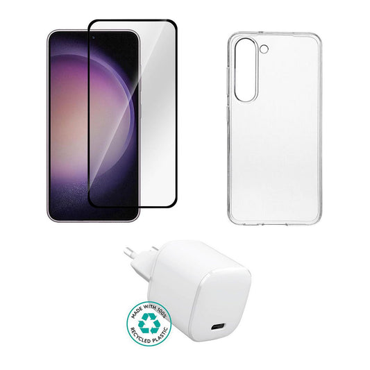 eSTUFF ES-KIT-SAMGALS25ULTRA Smart Device Charger Kit – Charger, Cover, Glass