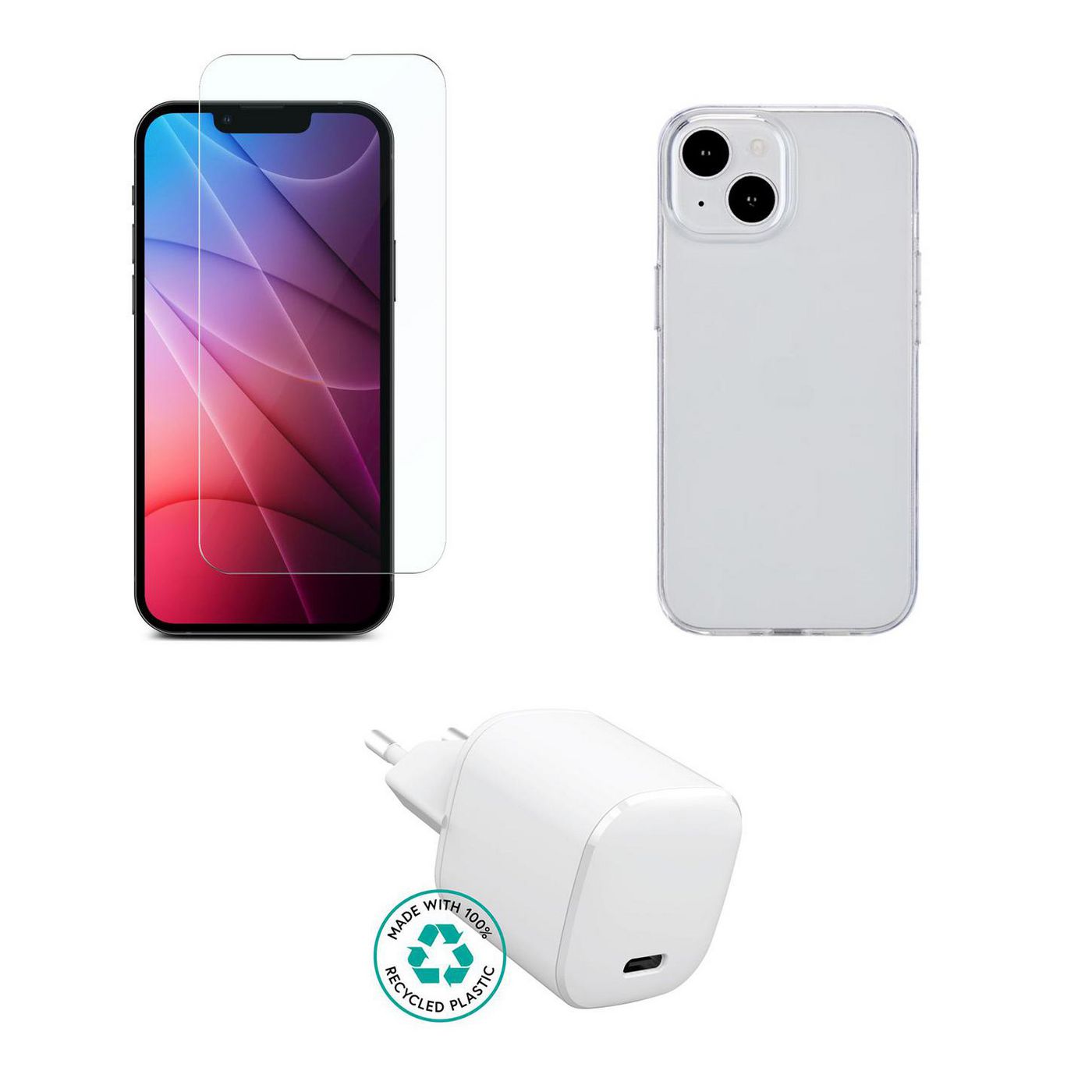 eSTUFF ES-KIT-IPH15PRO Smart Device Charger Kit – Charger, Cover, Glass