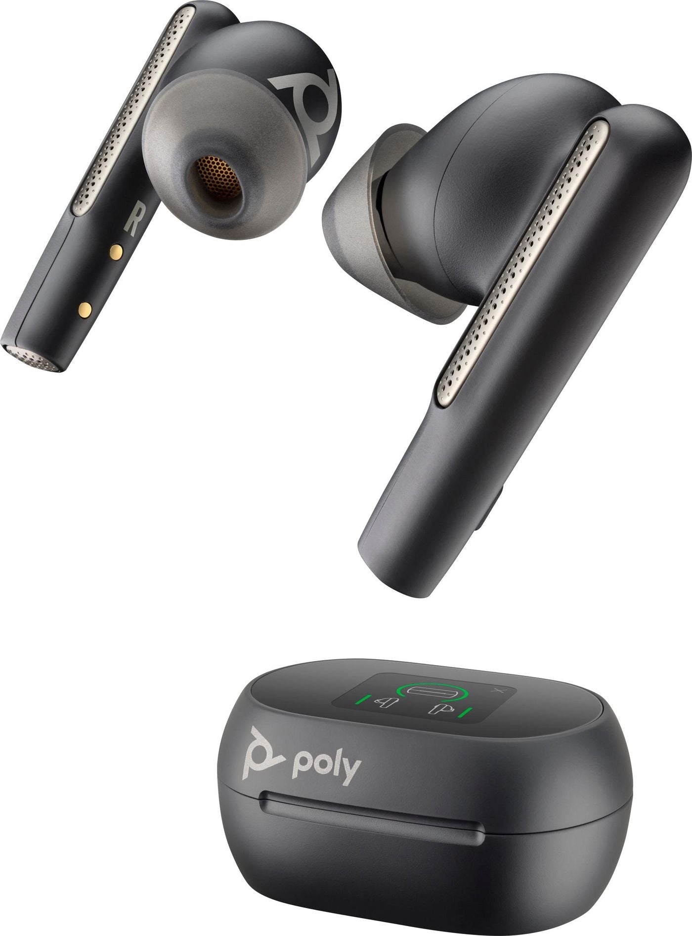 HP 7Y8H0AA Poly Voyager Free 60+ UC M Earbuds – Black, BT700 USB-C, Touchscreen Case