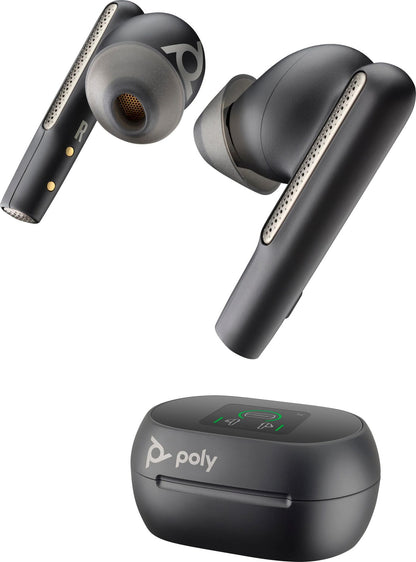 HP 7Y8H0AA Poly Voyager Free 60+ UC M Earbuds – Black, BT700 USB-C, Touchscreen Case