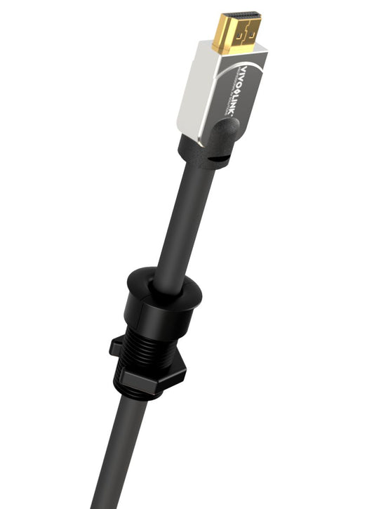 Vivolink VLDG22-B Black Aluminium Desk Cable Grommet – 35mm, 22mm Hole, Cable Management