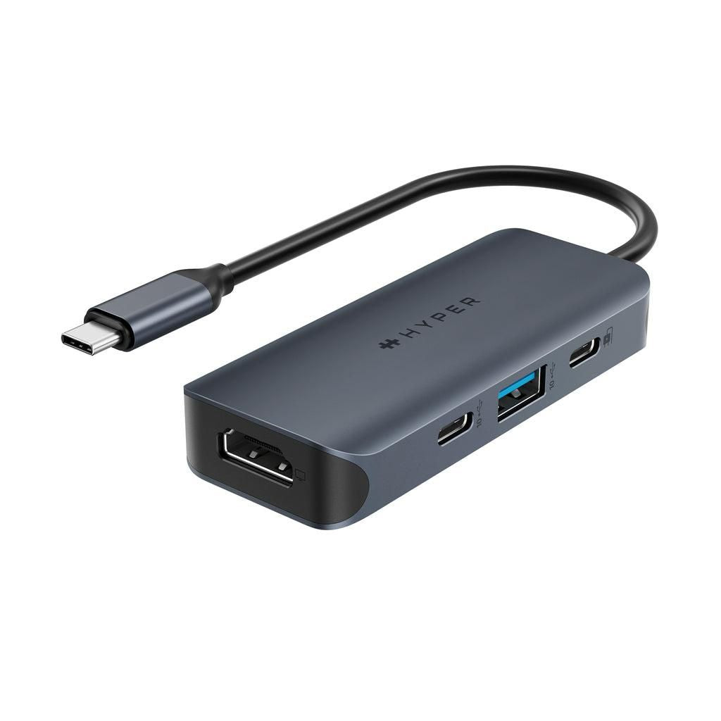 Hyper HD4001GL USB-C Hub – 4-Port 4K HDMI 100W PD 10Gbps Aluminium