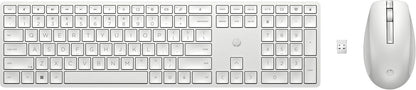 HP 4R016AA#ABN Wireless Keyboard and Mouse Combo – White, Full-Size, 2.4GHz