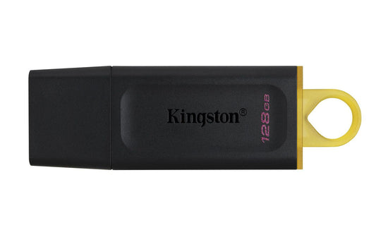 Kingston DTX/128GB USB 3.2 Flash Drive – 128GB Black/Yellow Key Ring Cap