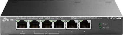 Omada TL-SG1006PP 6-Port Gigabit Desktop Network Switch with 4-Port PoE, Unmanaged