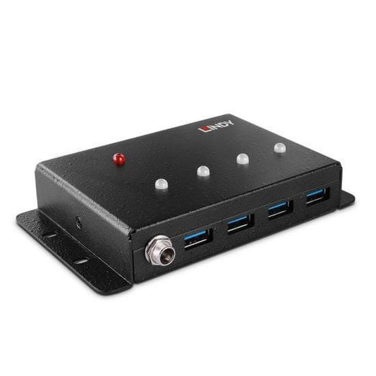 Lindy 43374 4 Port USB 3.0 Metal Hub – SuperSpeed 5Gbps, Metal Housing, CE Certified