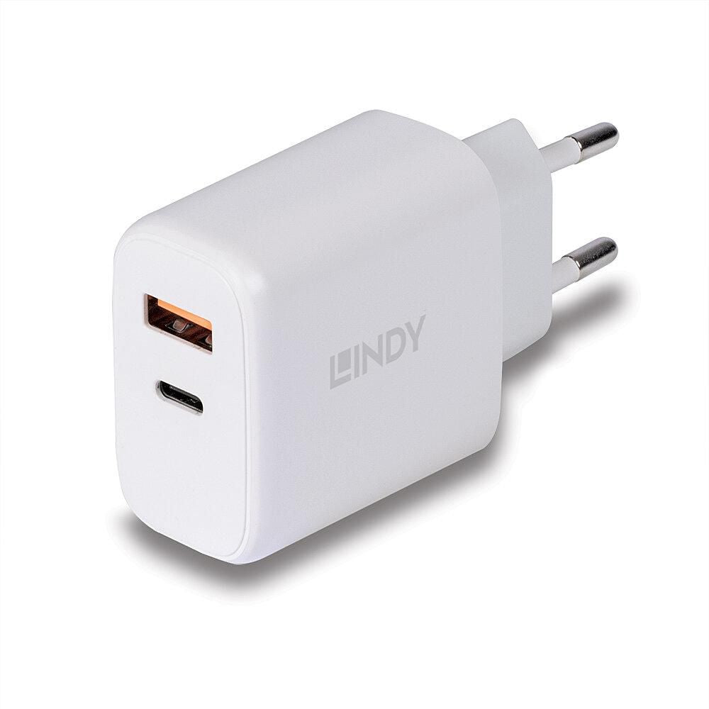 Lindy 73424 Smart Device Charger – 30W USB Type A & C Fast Charging White