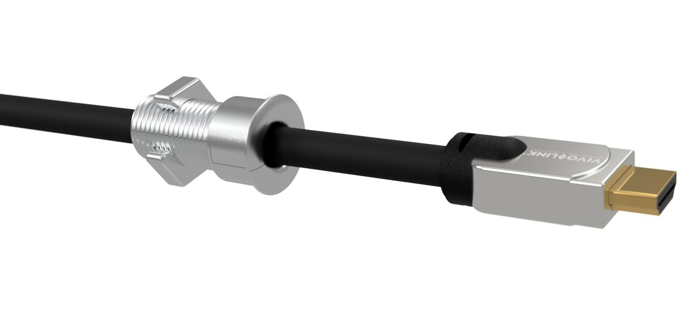 Vivolink VLDG22L Aluminium Desk Cable Grommet – Large, Adjustable, 55mm Capacity