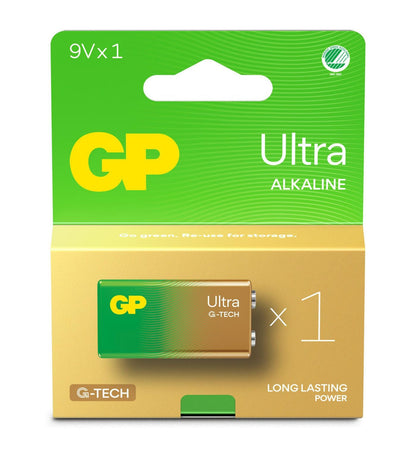 GP 151434 Ultra Alkaline 9V Battery – 1-Pack, 5-Year Storage, Multicolour