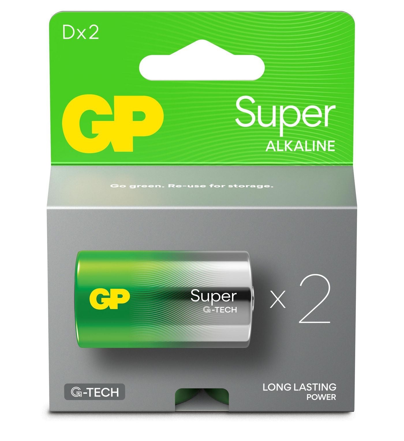 GP 151425 Household Batteries – D Size LR20 1.5V Alkaline 2-Pack