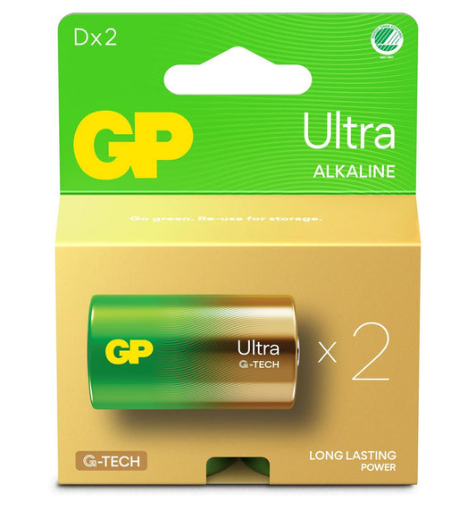 GP 151436 Household Batteries – D LR20 Ultra Alkaline 1.5V 2-Pack