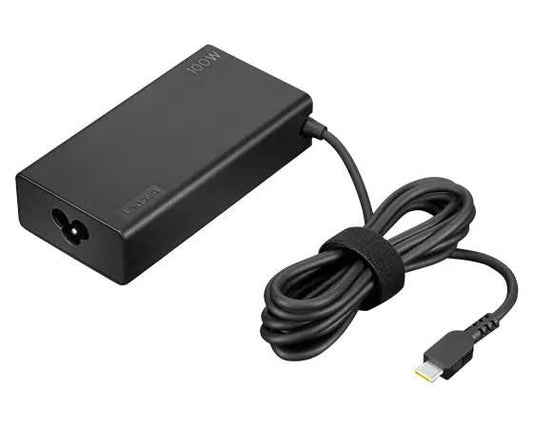 Lenovo 4X21M37469 100W Power Adapter – Indoor Use, Black, CE Certified, USB-C, 1 Year Warranty