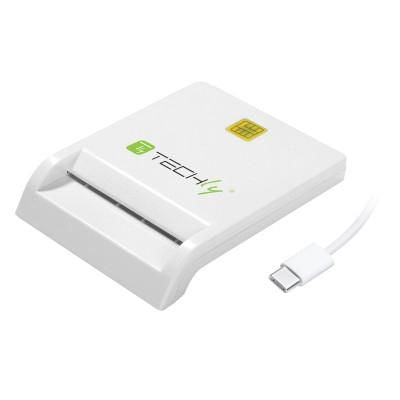 Techly I-CARD-CAM-USB2TYC Smart Card Reader – USB 2.0, USB-C, White