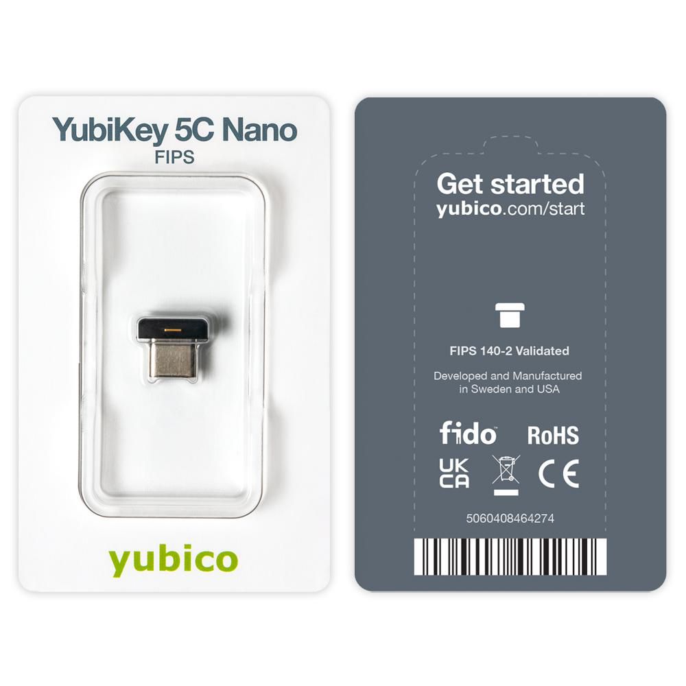 Yubico 5060408464274 YubiKey 5C Nano FIPS Hardware Authenticator USB Type-C