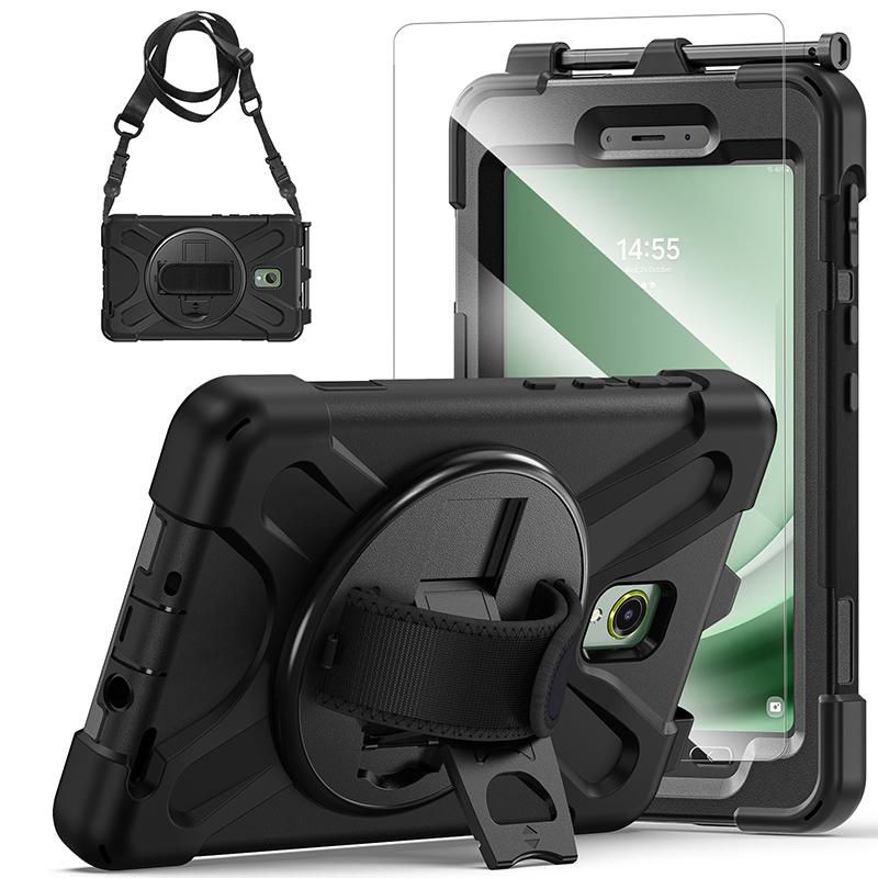 eSTUFF ES683614-BULK Rugged Tablet Case – Full Body, Black, Screen Protector