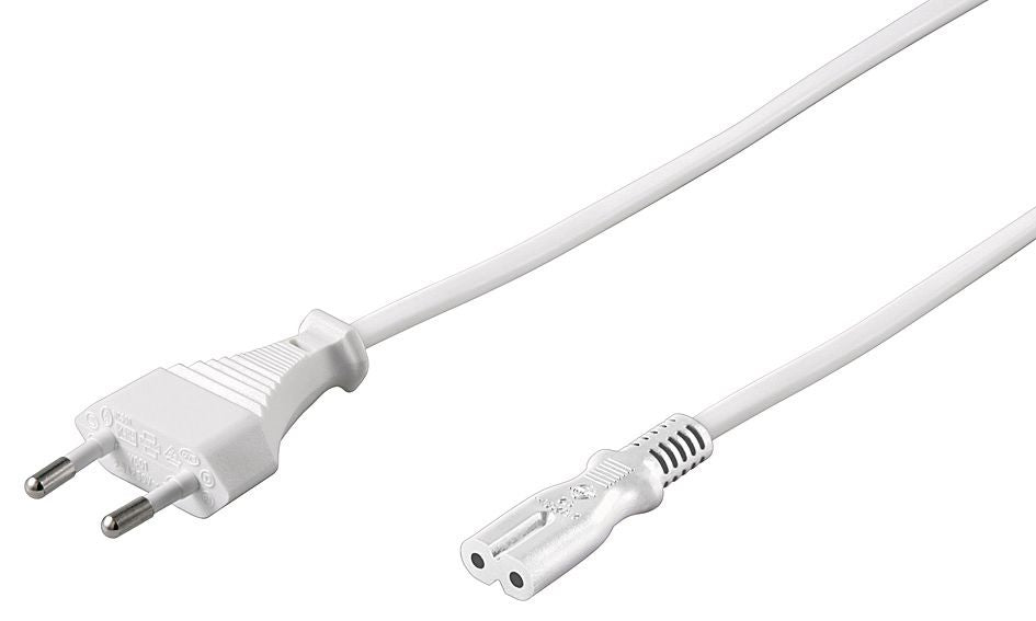 MicroConnect PE030705W Power Cable 0.5m White Type C to C7 Coupler 250V 2.5A