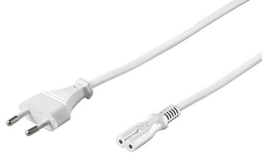 MicroConnect PE030705W Power Cable 0.5m White Type C to C7 Coupler 250V 2.5A