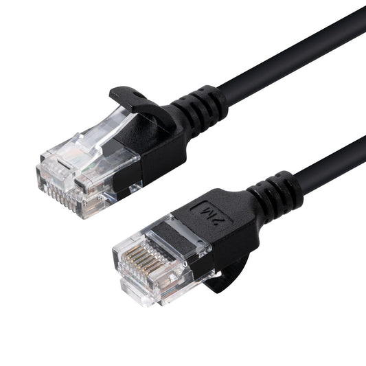 MicroConnect V-UTP601S-SLIM Cat6 U/UTP Slim Network Cable 1m Black RJ-45 10Gbps High-Speed