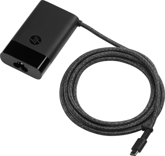 HP 6FW86AV 65W USB-C Slim Power Adapter – Indoor Black AC-to-DC Charger
