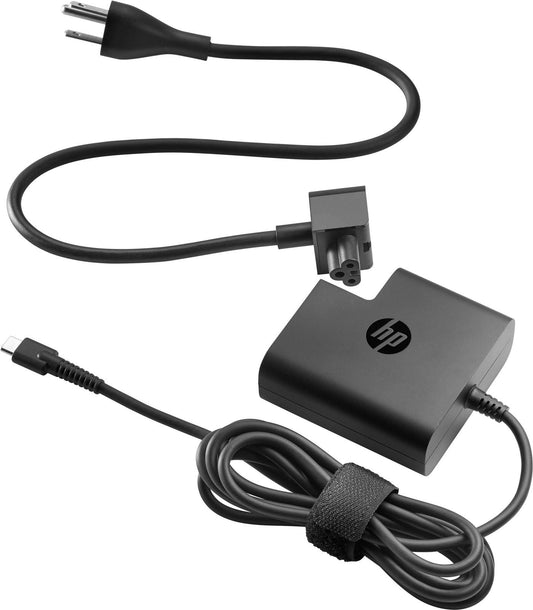 HP Y6K63AV 65W USB-C Power Adapter – Indoor AC-to-DC Charger, Black