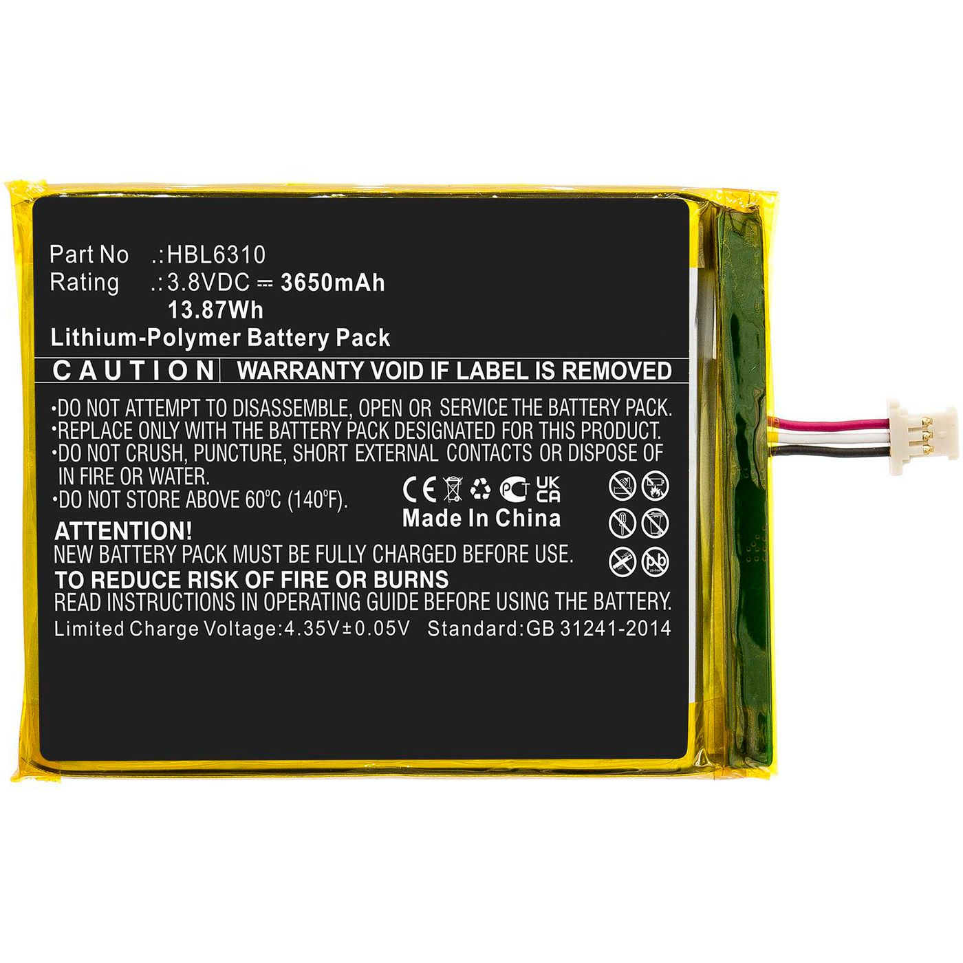 CoreParts MBXPOS-BA0506 Battery – 3.8V 3650mAh Li-Polymer Black