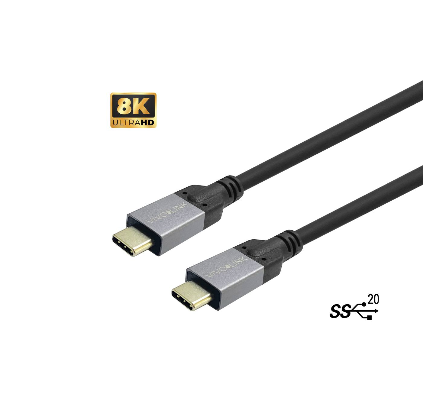 Vivolink PROUSBCMM3 USB-C to USB-C Cable – 3m, USB 3.2 Gen 2, 20Gbps, 100W Power Delivery, Black