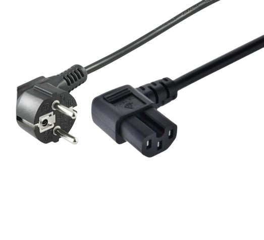 MicroConnect MC-JT008/HT3W-H05VV-F-3.0 Power Cord Schuko Angled C15 3m Black