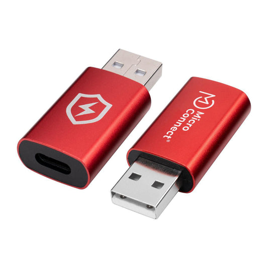 MicroConnect MC-ACADAP-SC USB A to USB C Data Blocker Adapter Red 5V 2.4A