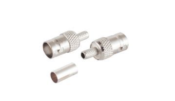 MicroConnect BNC58F Coaxial Connector – BNC Crimp Plug Chrome Metal