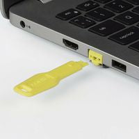 Lindy 47900 RJ45 Port Locks Yellow – 10 Pack with 1 Key | CE, RoHS, UKCA Certified