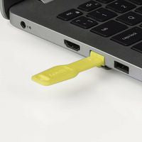 Lindy 47900 RJ45 Port Locks Yellow – 10 Pack with 1 Key | CE, RoHS, UKCA Certified