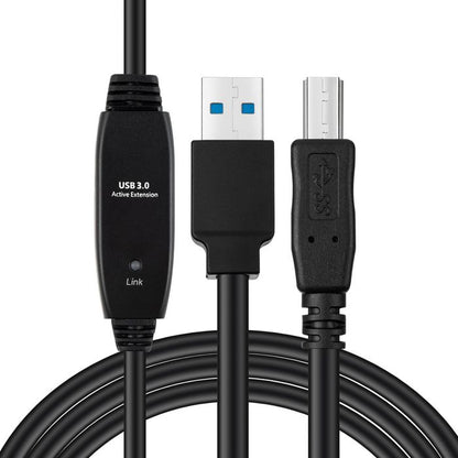 MicroConnect USB3.0AB7B USB 3.2 Gen 1 A-B Active Cable 7m – Black, 5Gbps