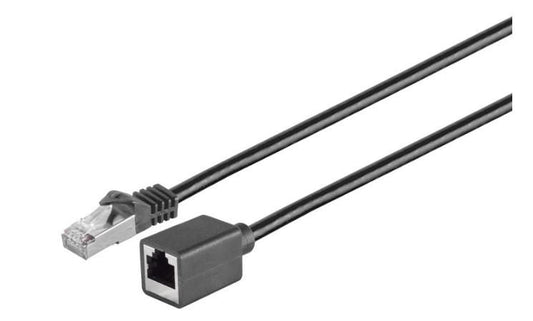 Microconnect Cat6 F/UTP Extension Cable 2m – Black, RJ-45, High-Speed Network Lead