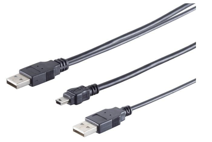 MicroConnect USBAAB06 USB 2.0 Cable – 0.6m Mini-USB B to USB A Black