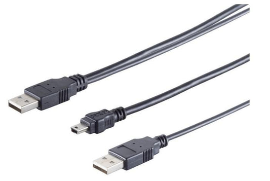 MicroConnect USBAAB06 USB 2.0 Cable – 0.6m Mini-USB B to USB A Black