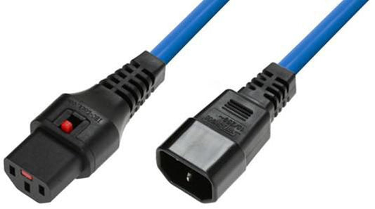 MicroConnect MC-C13C14LOCK-1MB Blue Lockable Power Cable 1m C13 to C14