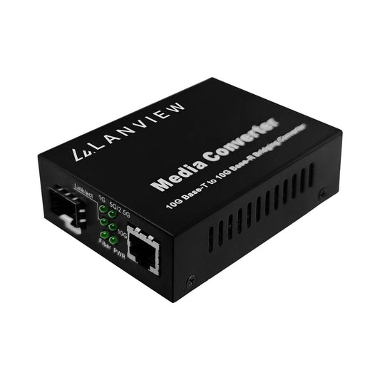 Lanview LVN-MED-SFP+-10GB-X Network Media Converter – 10GBase-X SFP+ to 10GBase-T RJ45