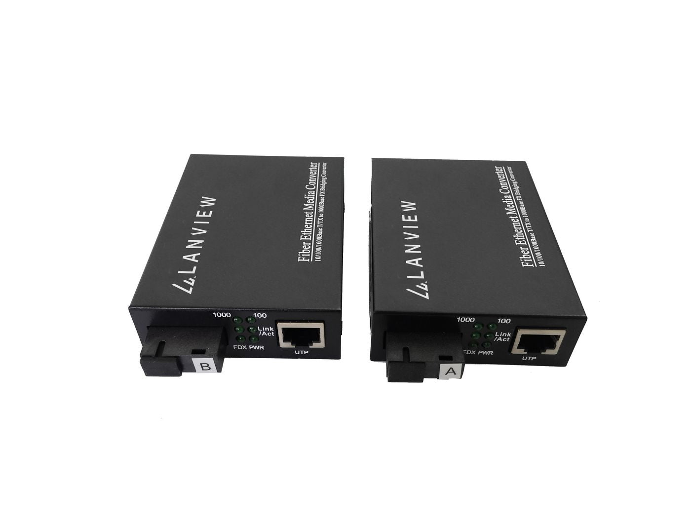 Lanview LVN-MED-SC-1000BASE-X-2 Network Media Converter – 1x RJ45, 1x SC, 1000BASE-X, 20KM
