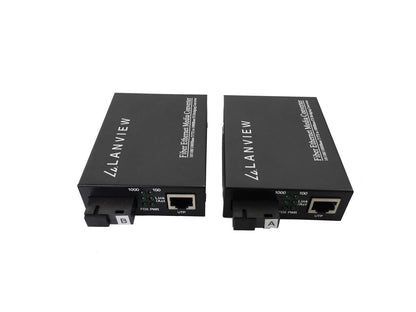 Lanview LVN-MED-SC-1000BASE-X-2 Network Media Converter – 1x RJ45, 1x SC, 1000BASE-X, 20KM
