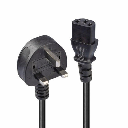Lindy 30432 Power Cable – 1m UK 3 Pin Plug to IEC C13, Black, 5A