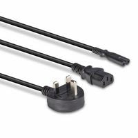 Lindy 30426 Power Cable – 2.5m UK 3 Pin Plug to IEC C13 & C7 Splitter, Black