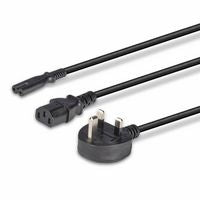 Lindy 30426 Power Cable – 2.5m UK 3 Pin Plug to IEC C13 & C7 Splitter, Black
