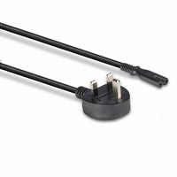 Lindy 30444 Power Cable – 2m UK 3 Pin Plug to IEC C7, Black